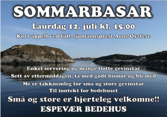 Sommerbasar i Espevær Bedehus