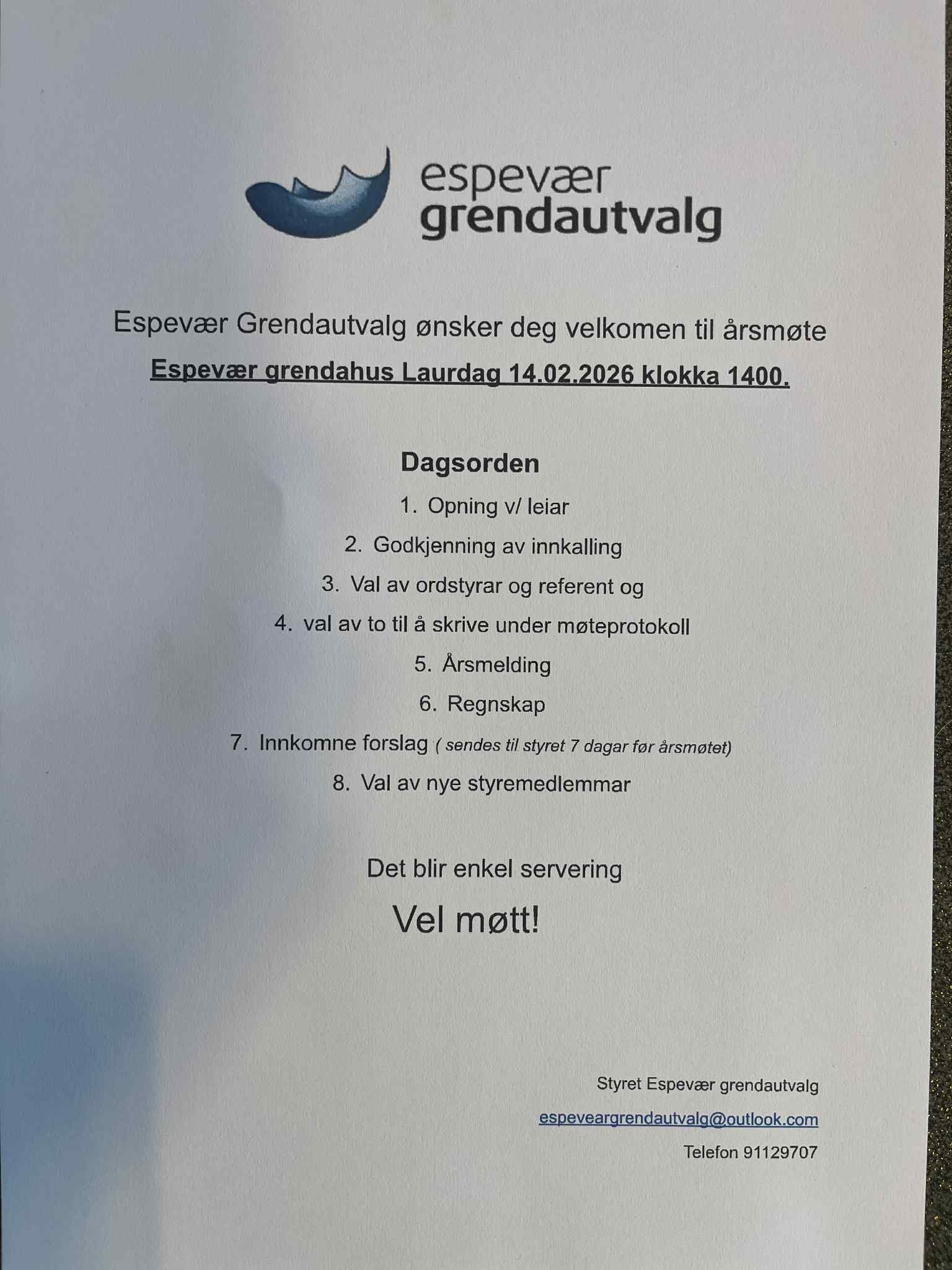 Artikkelbilde til artikkelen Grendautvalget ønsker velkommen til årsmøte