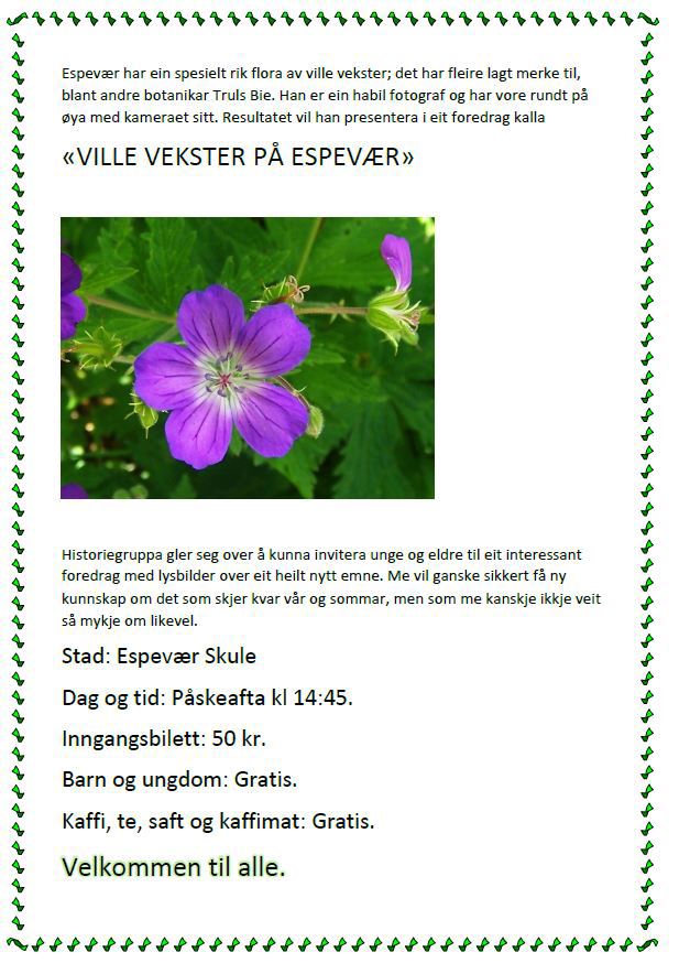 Ville Vekster på Espevær